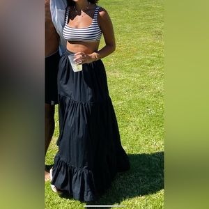 Abercrombie & Fitch Resort Tiered Poplin Maxi Skirt